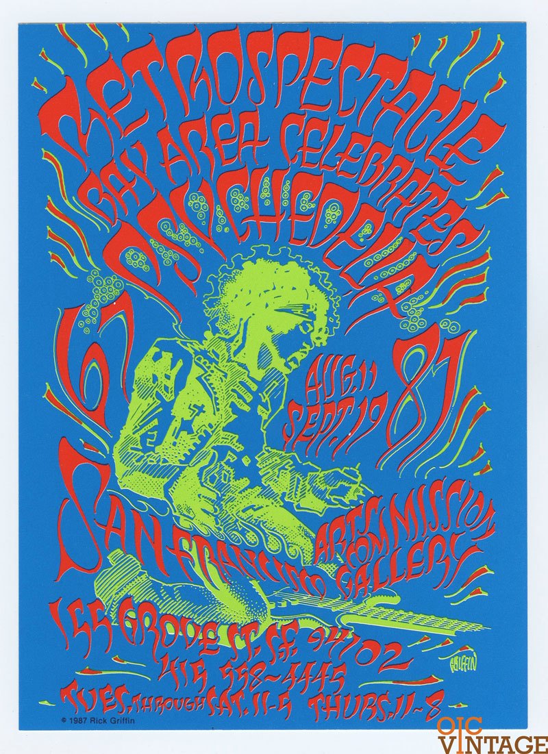 Rick Griffin Postcard 1987 Retrospectacle Bay Area Celebrates Psychedelia Exhibition