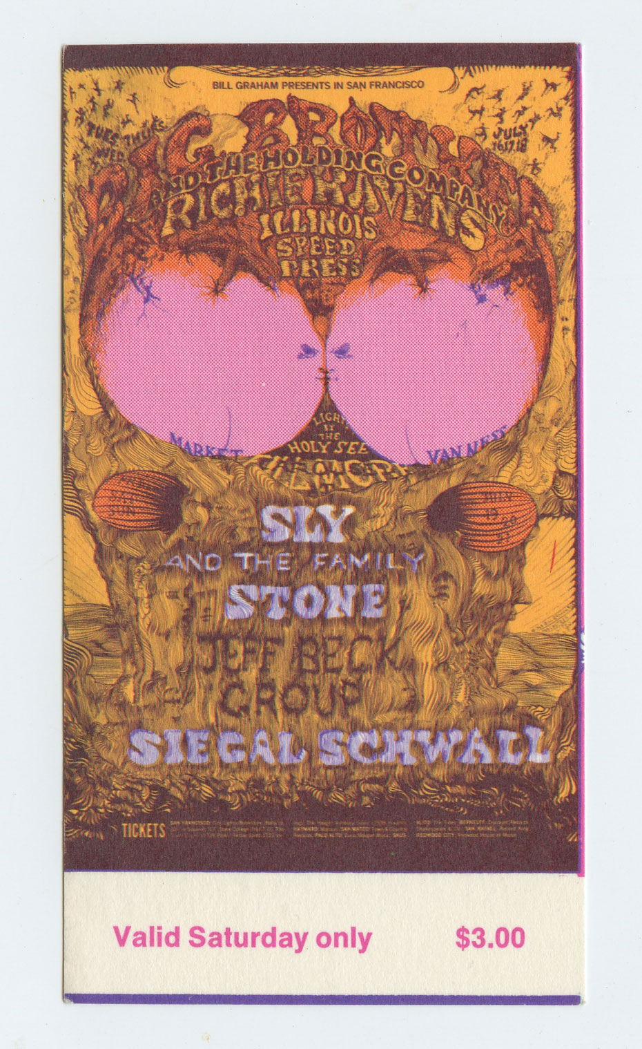 BG 129 Ticket 1968 Jul16 Big Brother and the Holding Company 