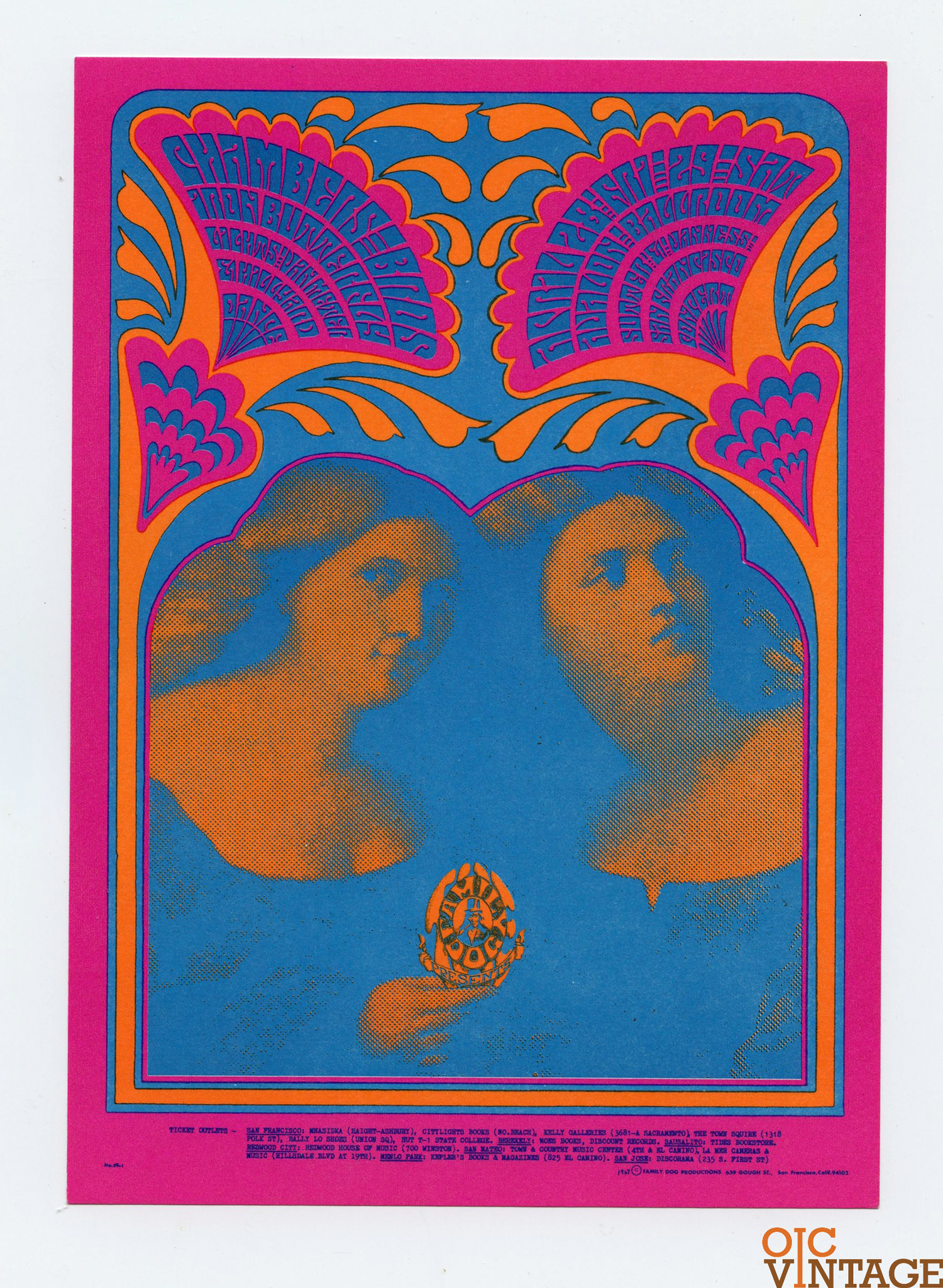 FD  59 Postcard Chamber Brothers Iron Butterfly  1967 Apr 28