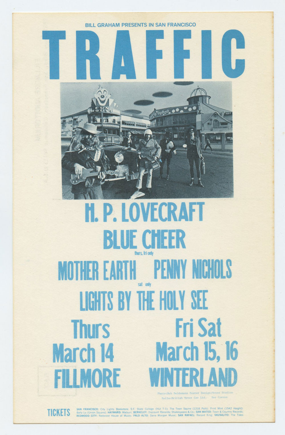 BG 111 Postcard Traffic Blue Cheer Mother Earth 1968 Mar 14