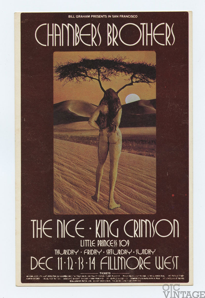 BG 206 Postcard Chambers Brothers King Crimson 1969 Dec 11 Ad Back