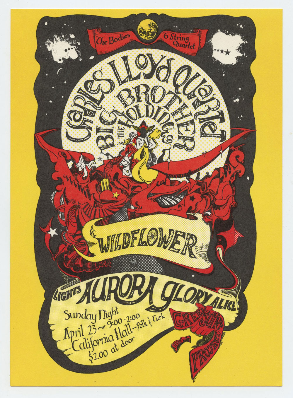 California Hall Handbill AOR 2.151 Big Brother and the Holding Company 1967 Michael Woods