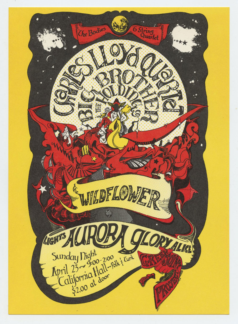 Big Brother and the Holding Co Handbill Charles Lloyd 1967 California Hall AOR2.151