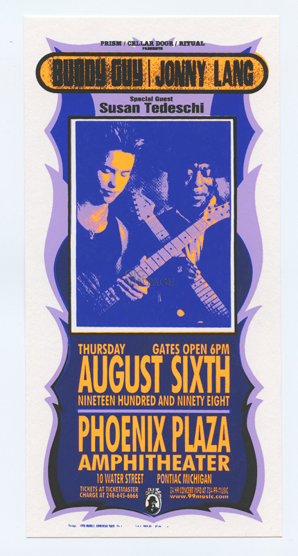 Buddy Guy Jonny Lang Handbill Phoenix Amphitheater 1998 Aug 6 Mark Arminski