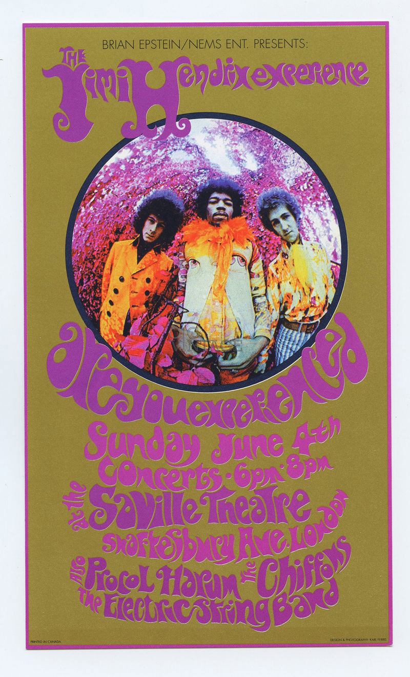Jimi Hendrix Handbill 1967 Jun 4 Saville Theatre Commemorative Bob Masse