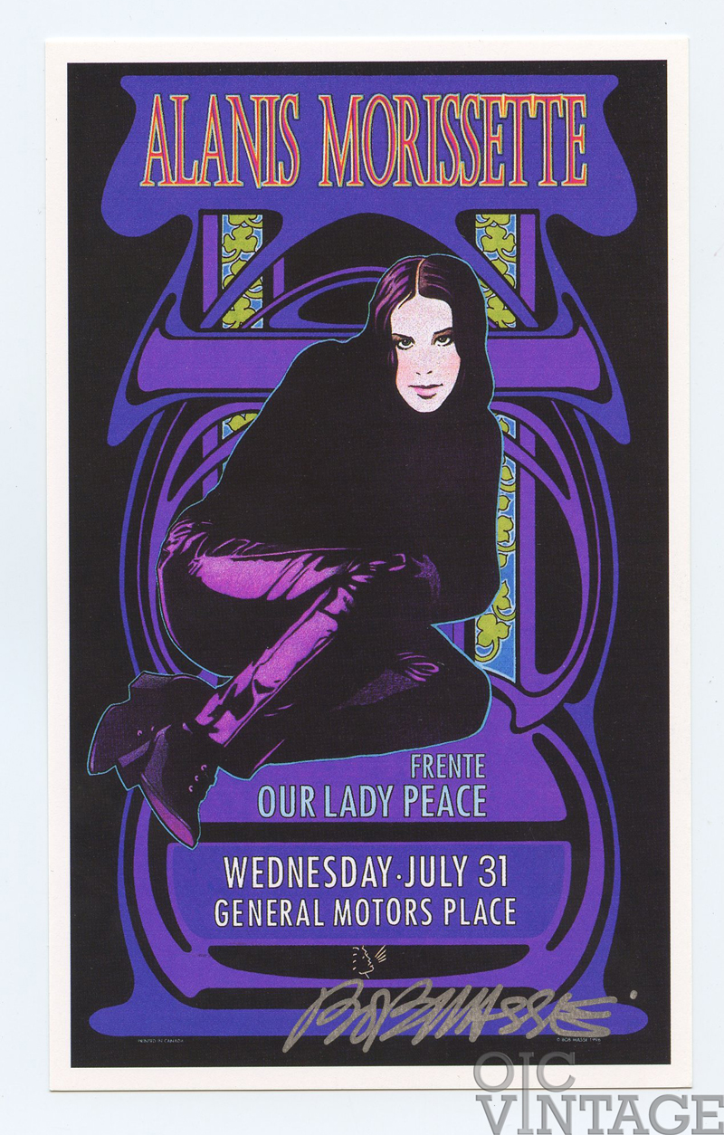 Alanis Morissette Handbill Vancouver Canada 1996 Jul 31 Bob Masse