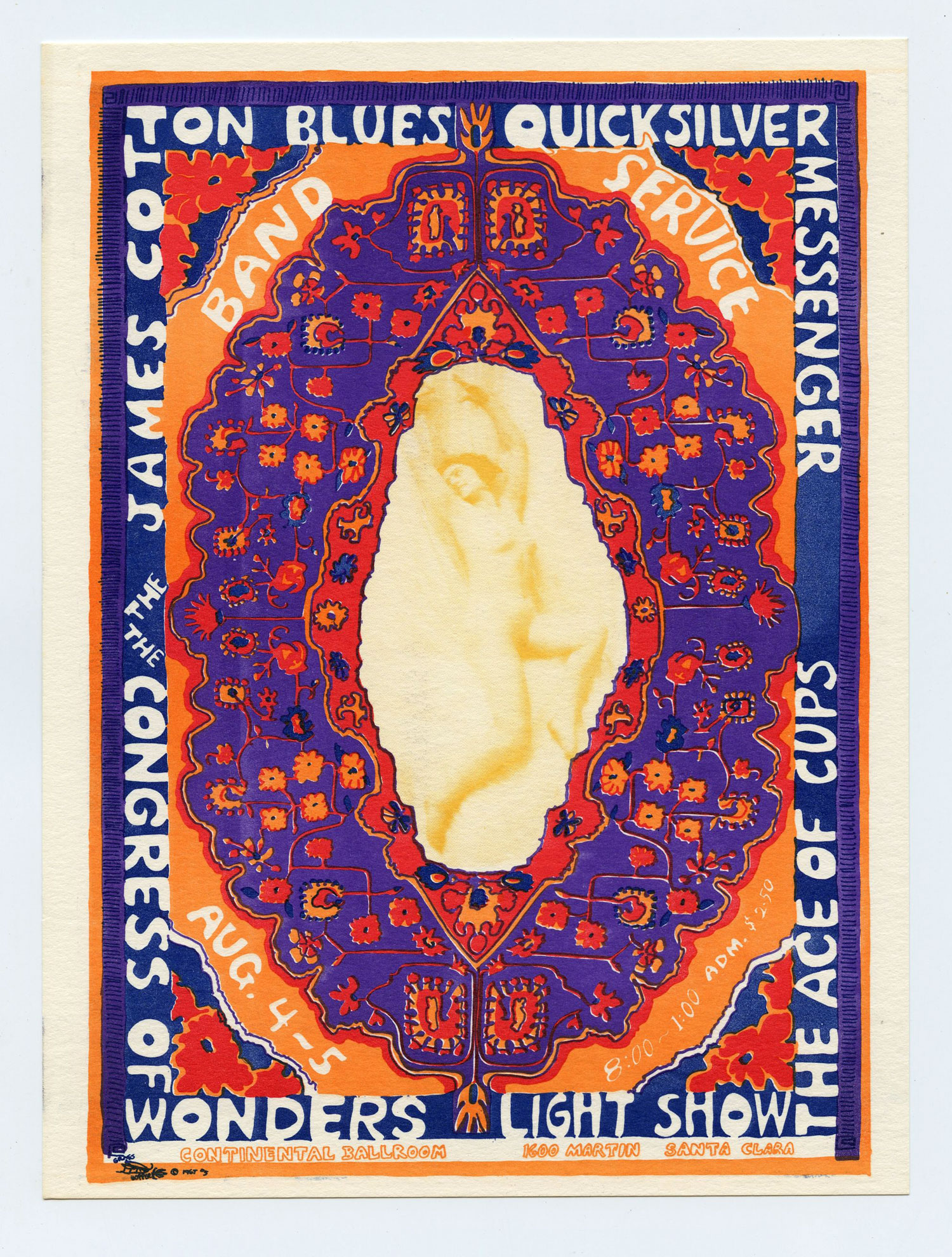 Continental Ballroom Handbill 1967 Aug 4 Quicksilver Messenger Service