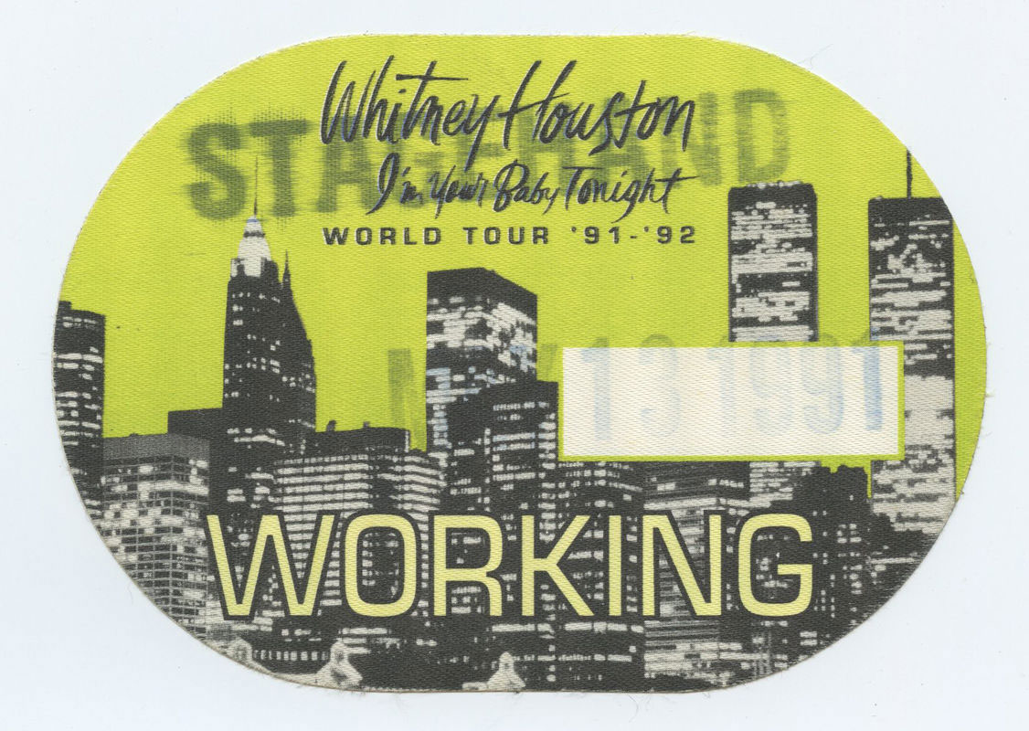 Whitney Houston Backstage Pass 1991 I'm Your Baby Tonight Tour