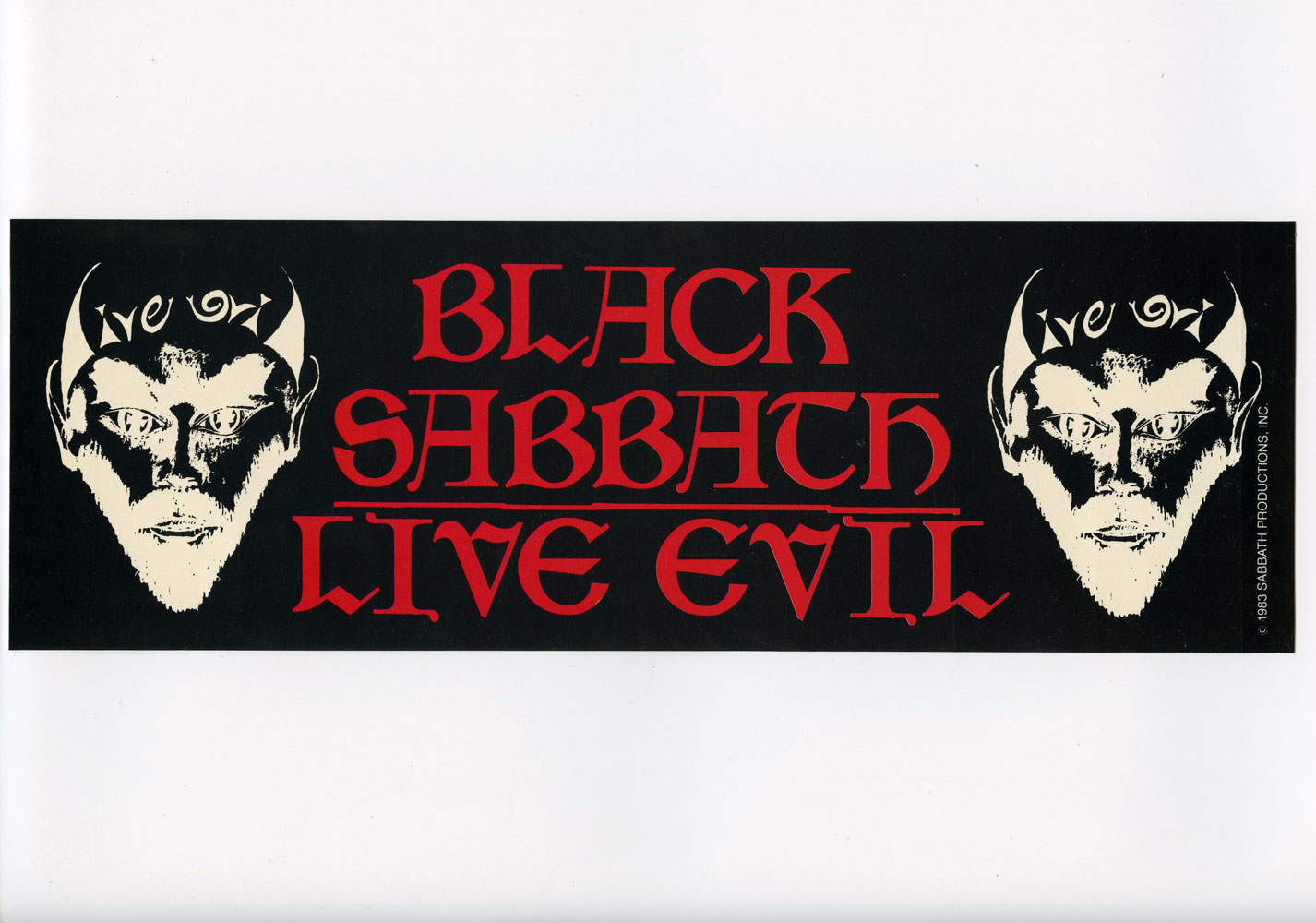 Black Sabbath Sticker 1983 Live Evil Album Promotion Vintage