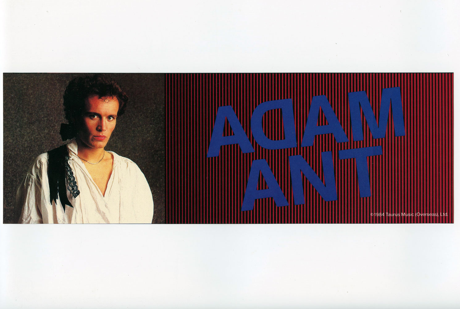 Adam Ant Sticker 1984 Vintage 