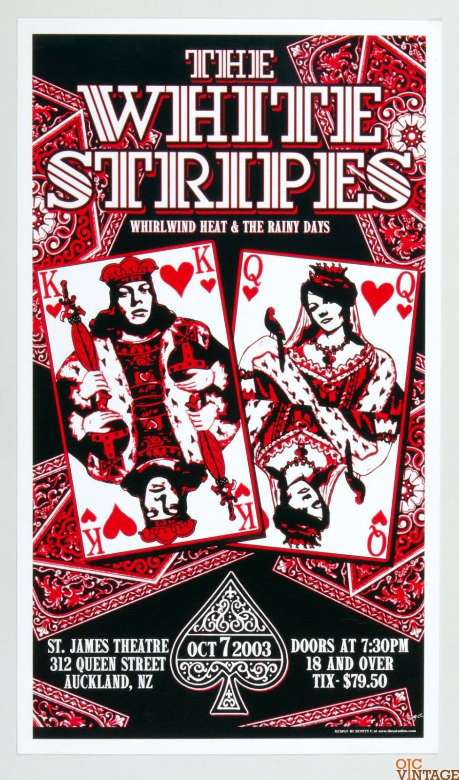 White Stripes Handbill 2003 Oct 7 Auckland New Zealand