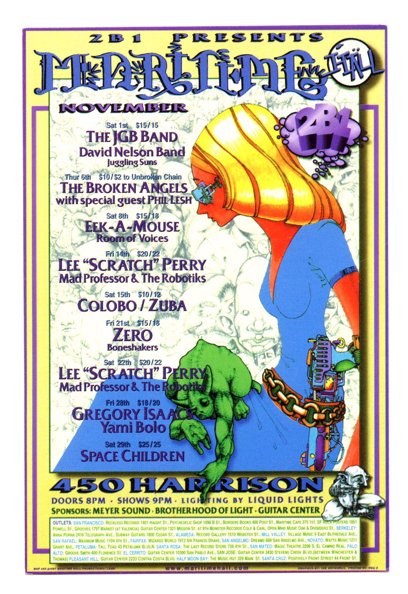 Maritime Hall 1997 Dec Handbill The JGB Band The Broken Angels