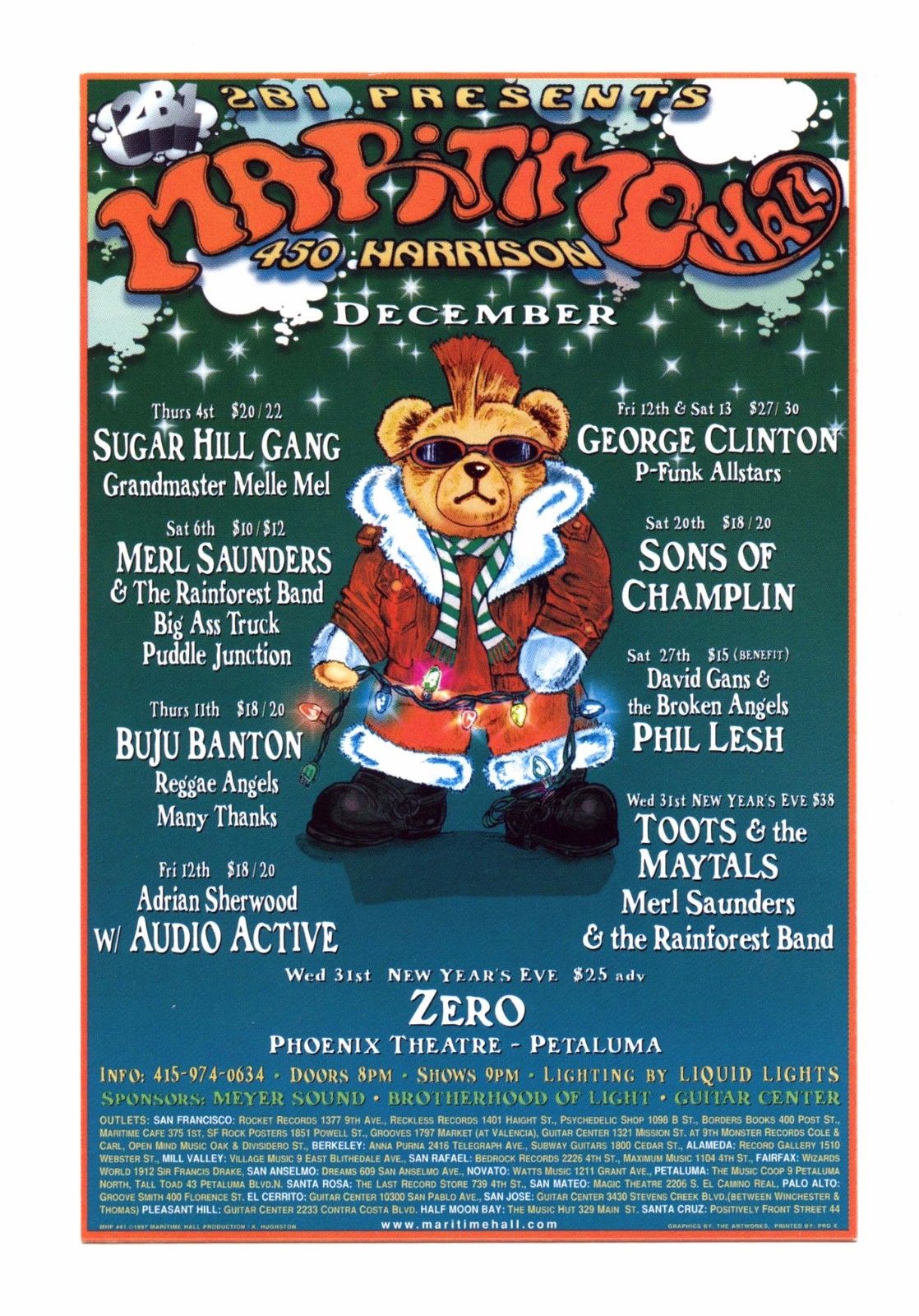 Maritime Hall 1997 Dec Handbill Merl Saunders George Clinton