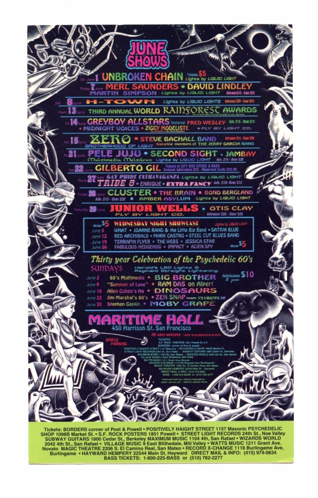 Maritime Hall 1996 Jun Handbill Merl Saunders Zero Unbroken Chain