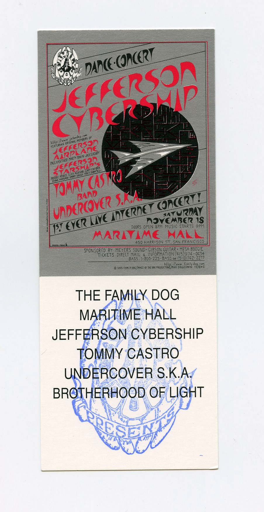 Maritime Hall 1995 Nov Ticket Jefferson Cybership