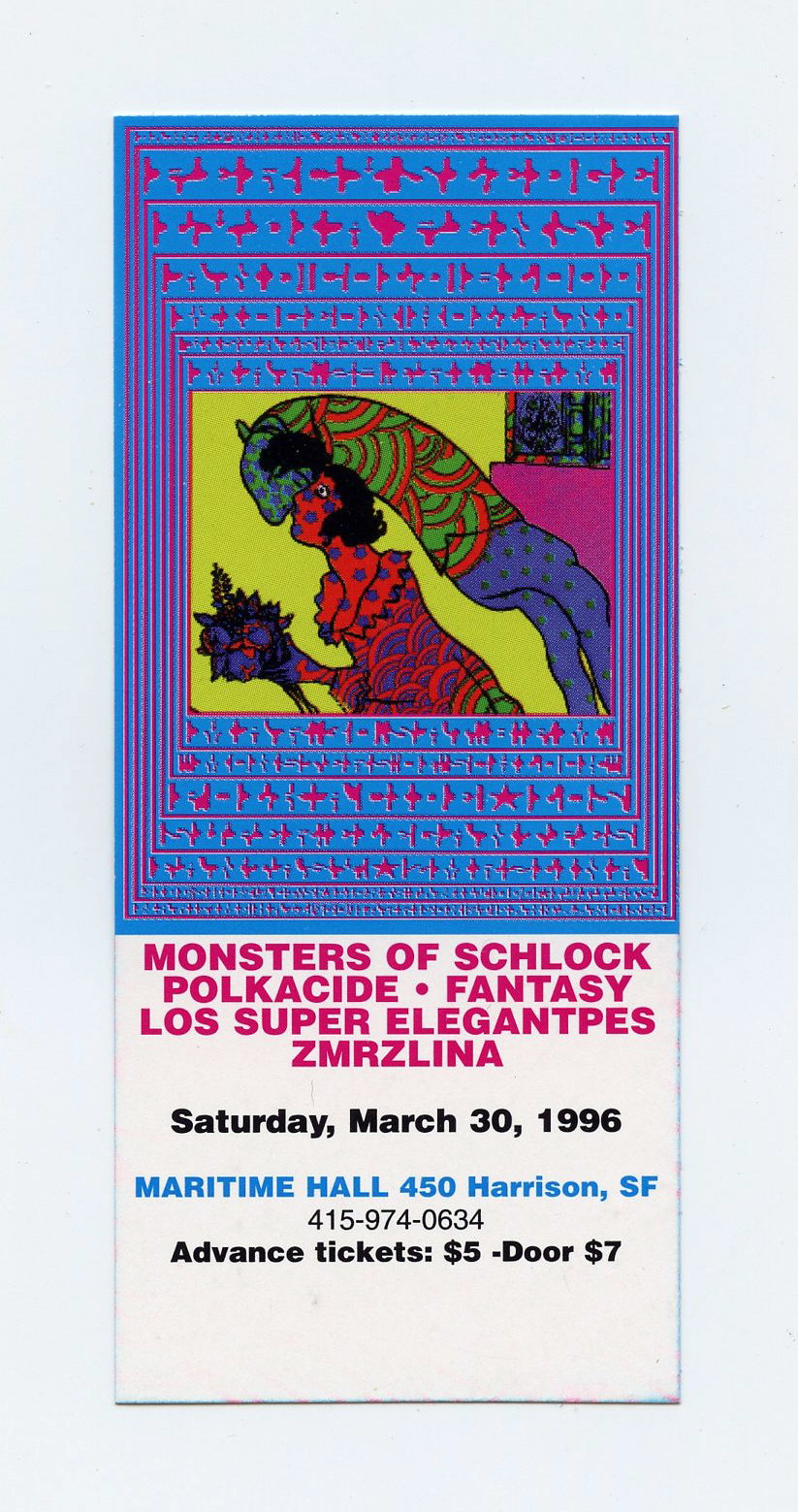Maritime Hall 1996 Mar 30 Ticket Monsters of Schlock