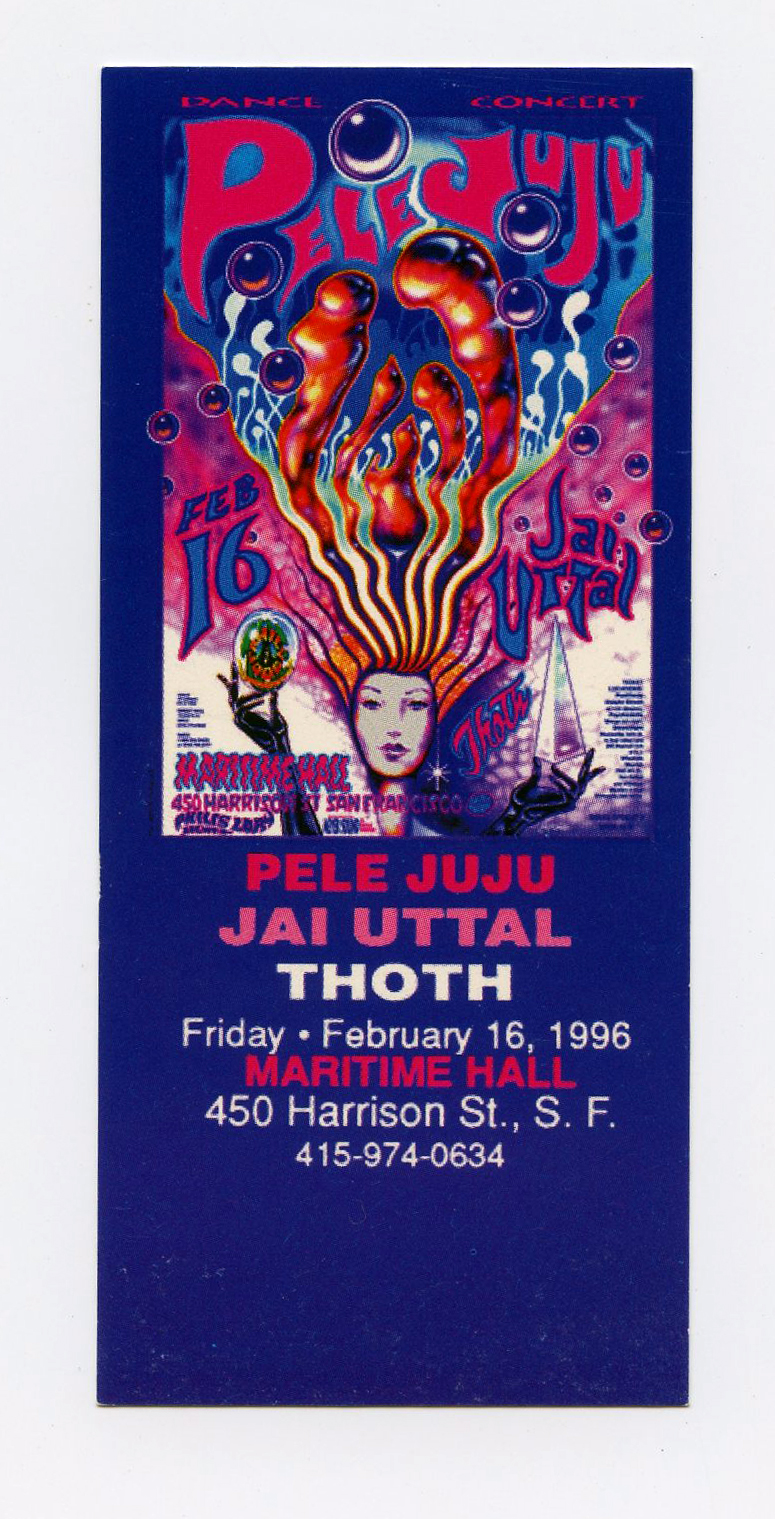 Maritime Hall 1996 Feb 16 Ticket Pele Juju Jai Uttal Thooth