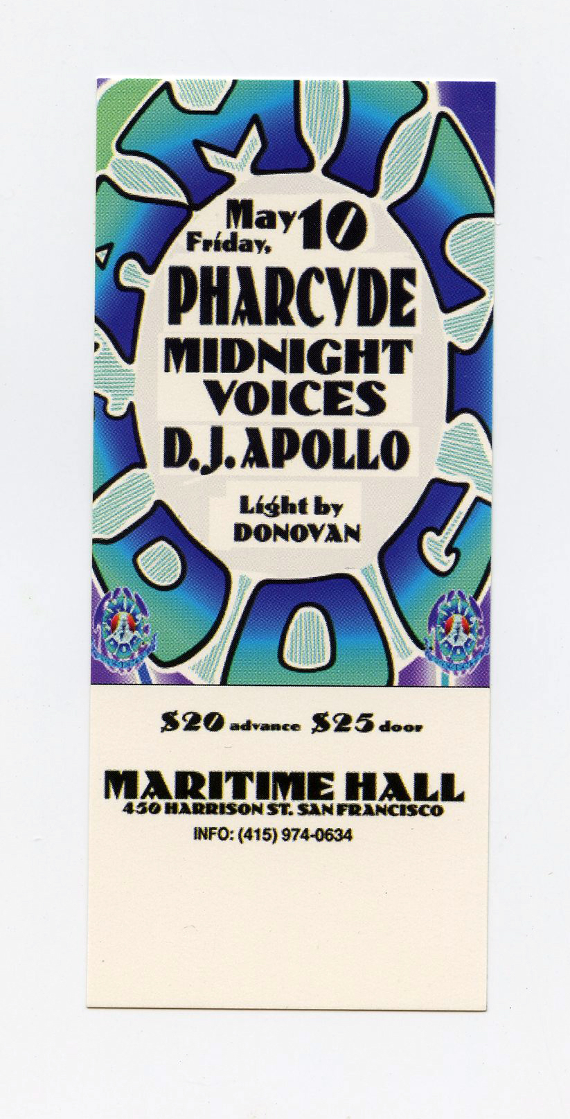 Maritime Hall 1996 May Ticket Pharcyde Midnight Voices DJ Apollo