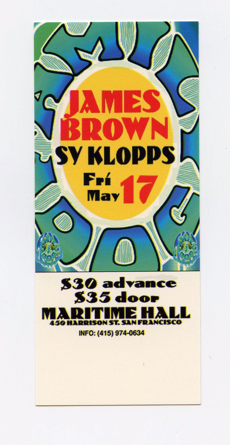 Maritime Hall 1996 May Ticket James Brown SY Klopps