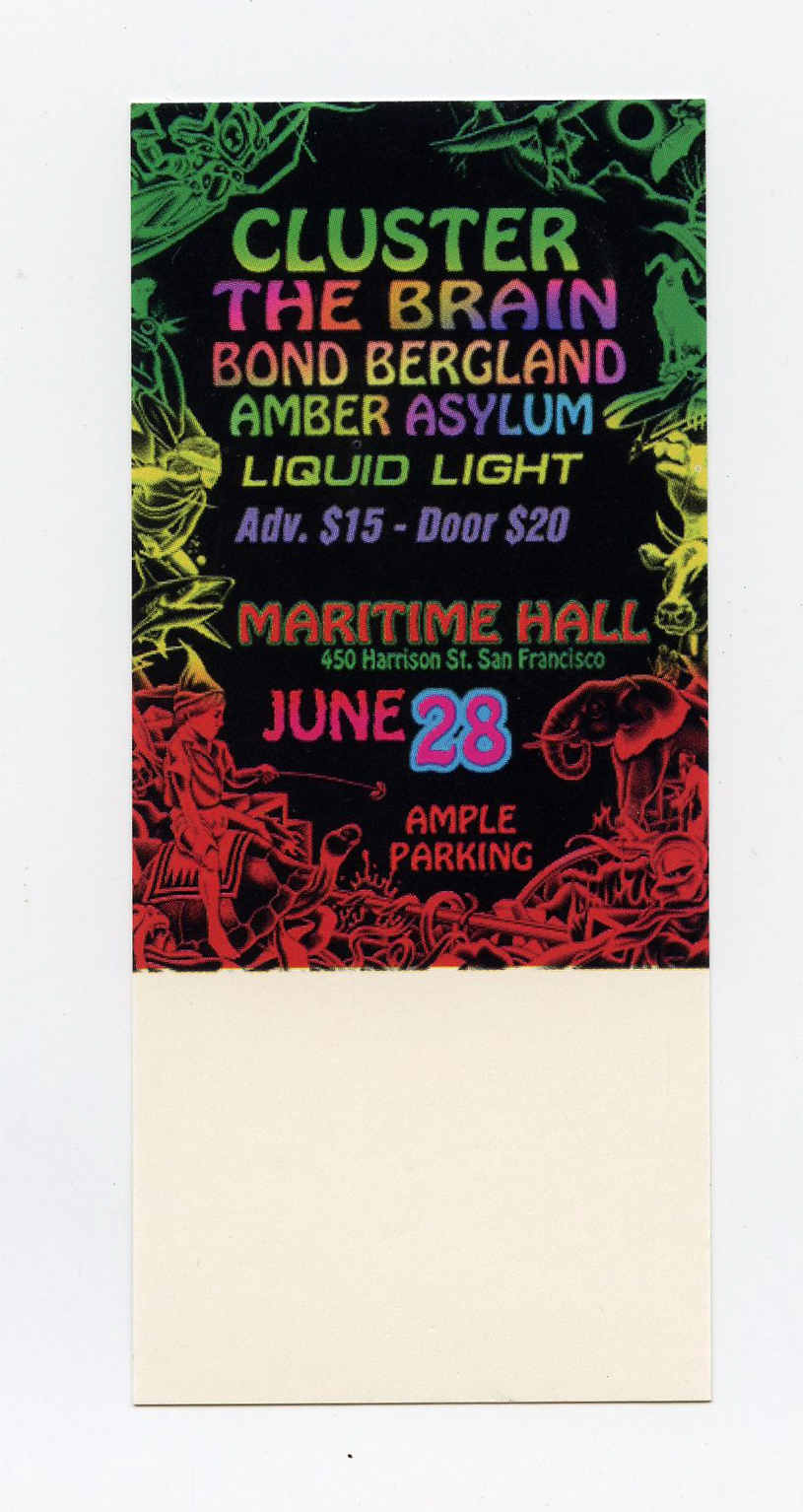 Maritime Hall 1996 Jun Ticket Cluster The Brain Bond Bergland