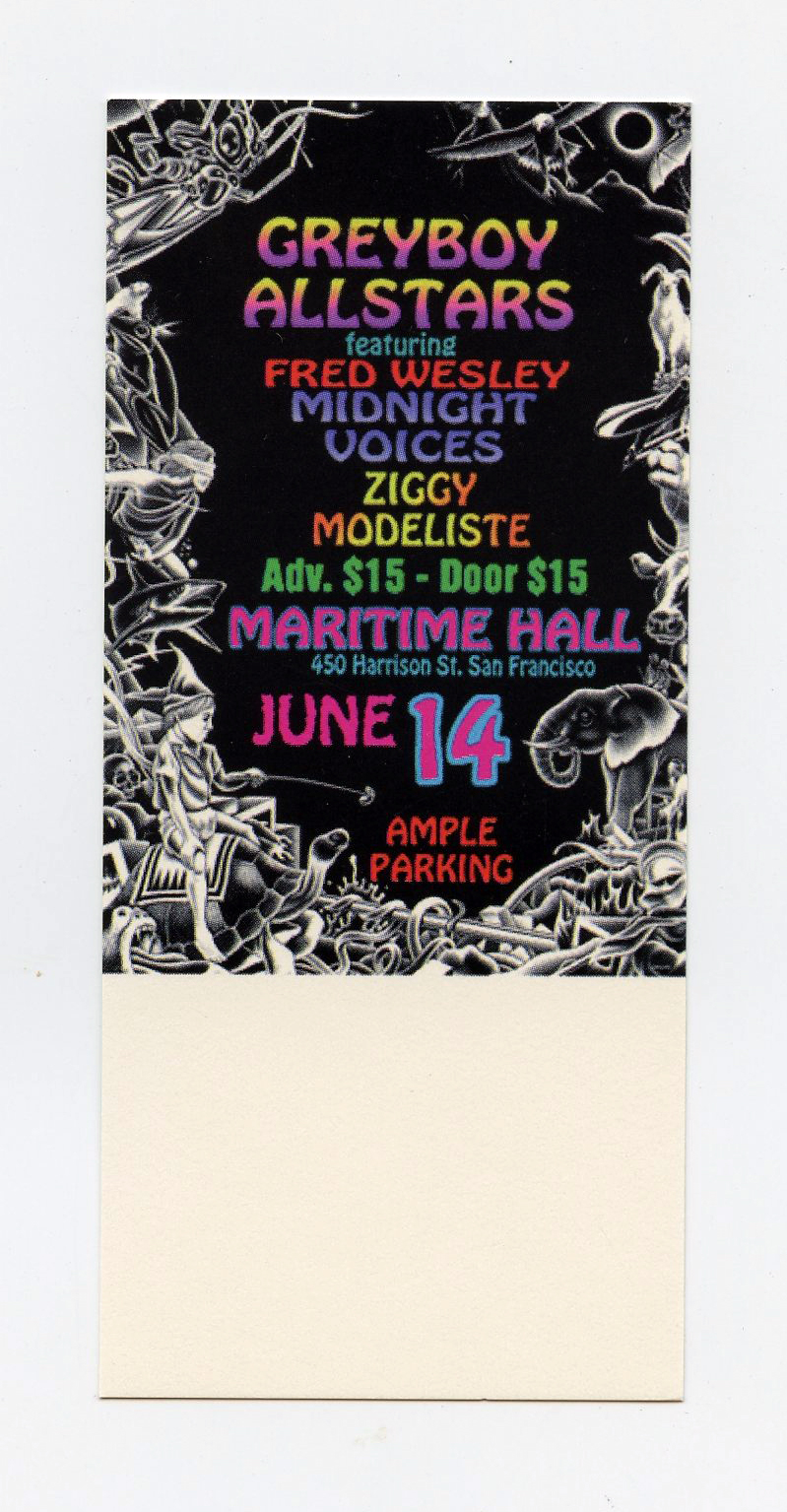 Maritime Hall 1996 Jun Ticket Greyboy Allstars