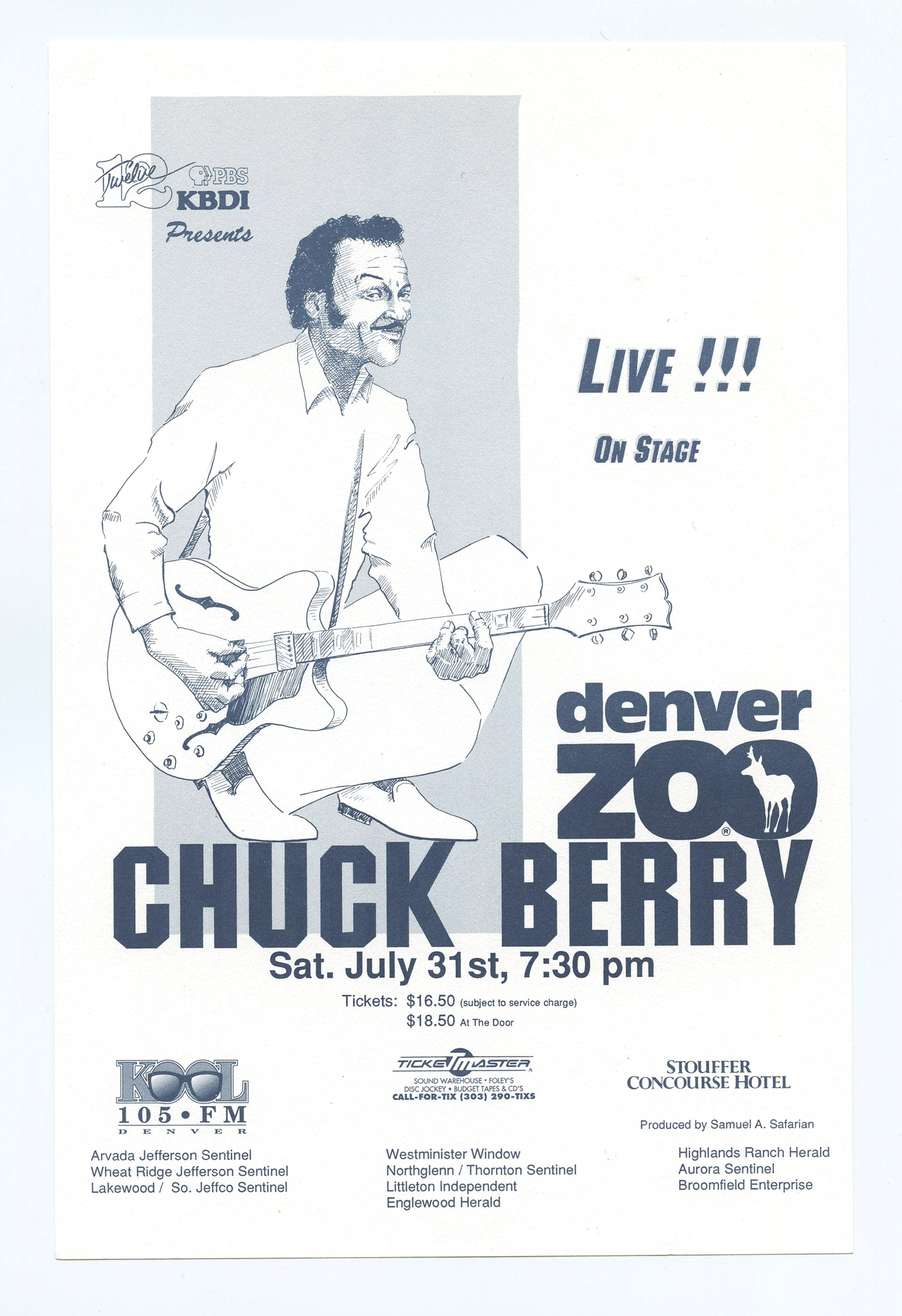 Chuck Berry Handbill 1993 Jul 31 Denver Zoo