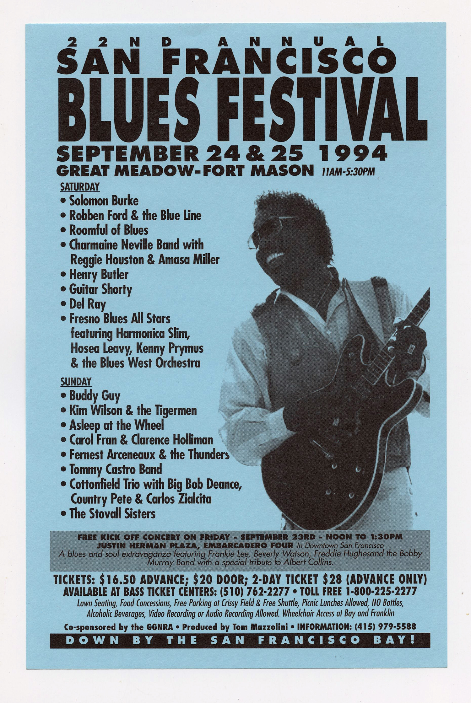 Blues Festival Handbill San Francisco 1994 Buddy Guy Solomon Burke & more