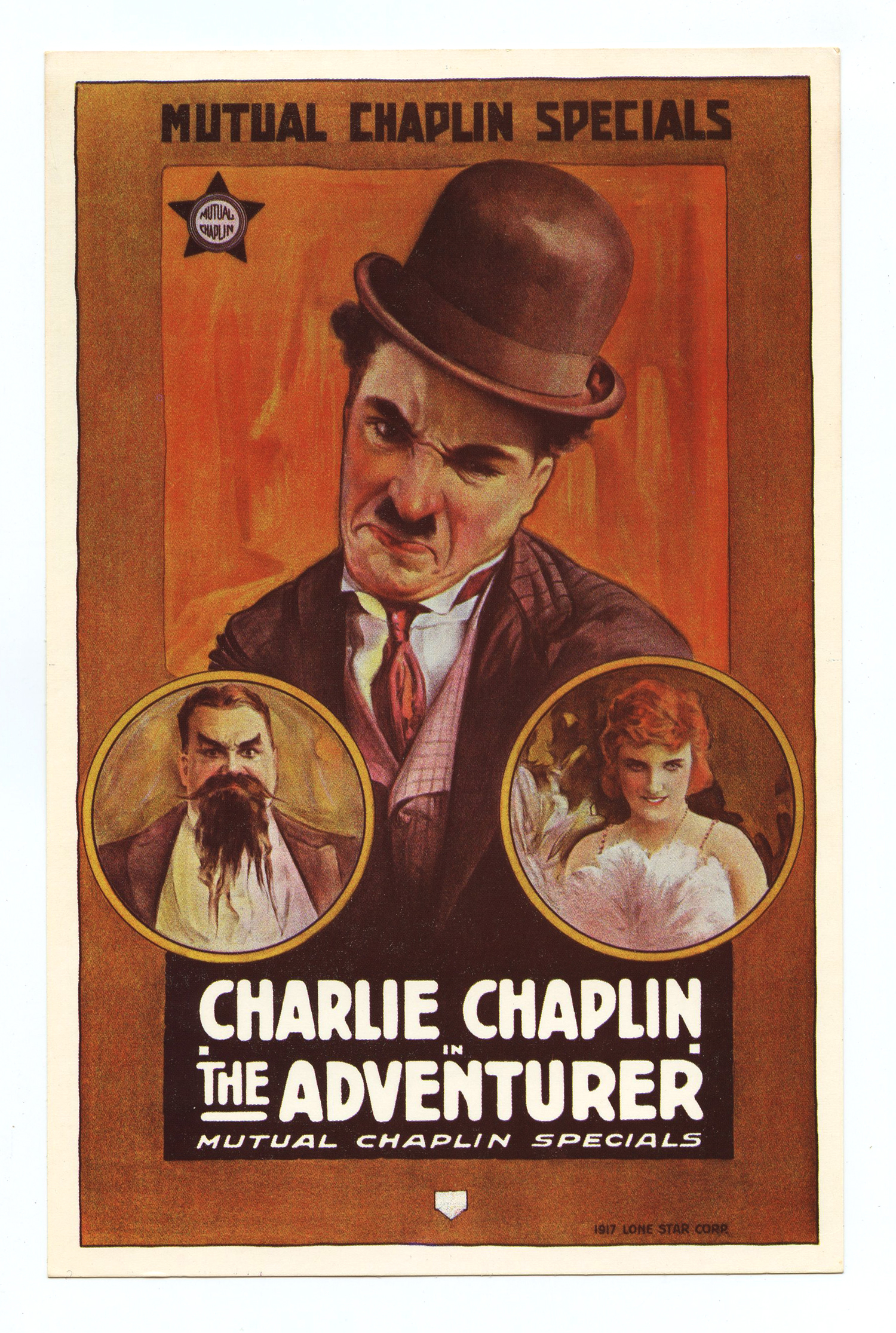 Charlie Chaplin The Adventurer Postcard 1971 Vintage