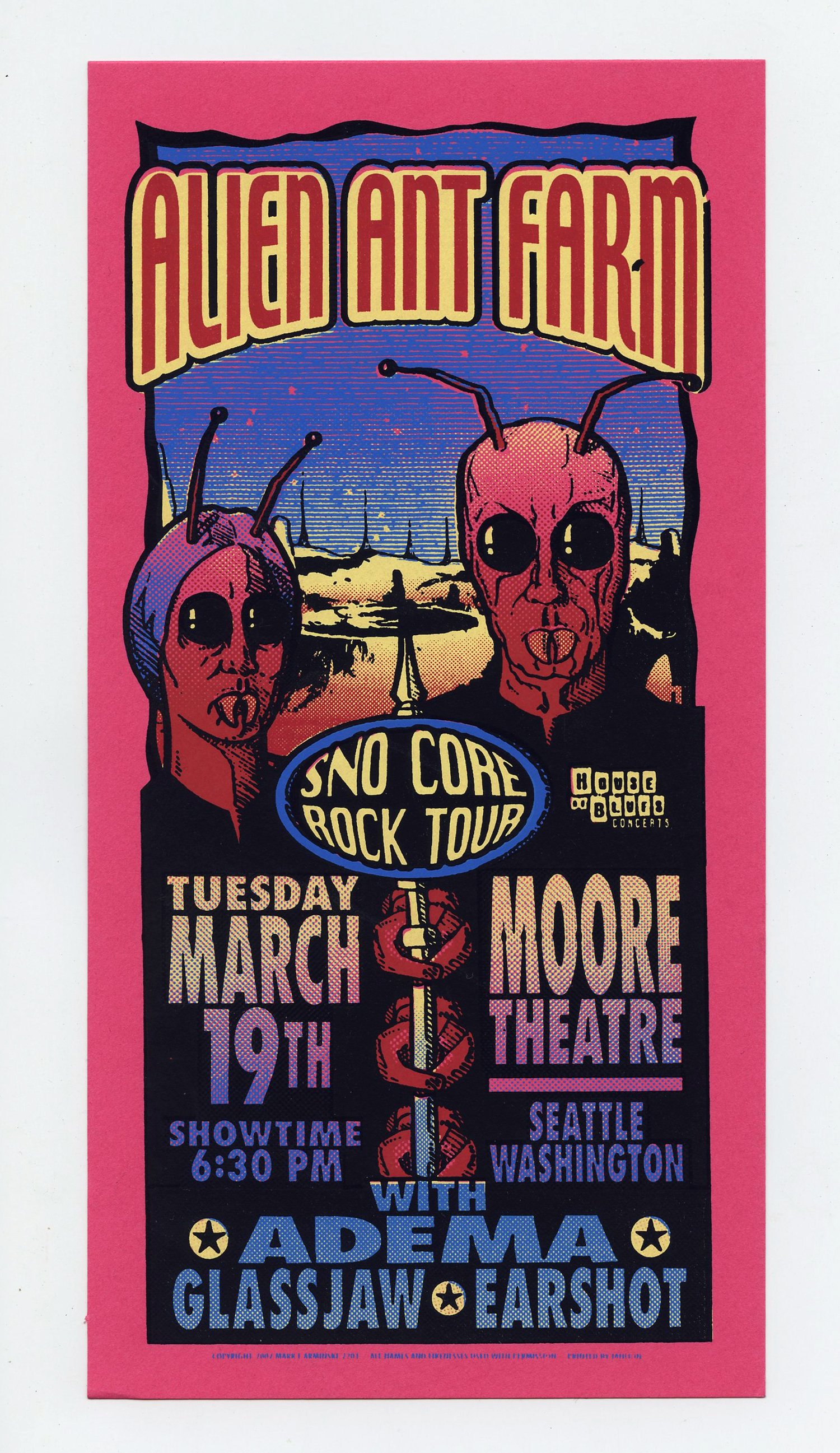 Alien Ant Farm Handbill Sno Core Rock Tour 2002 Mar 19 Mark Arminski