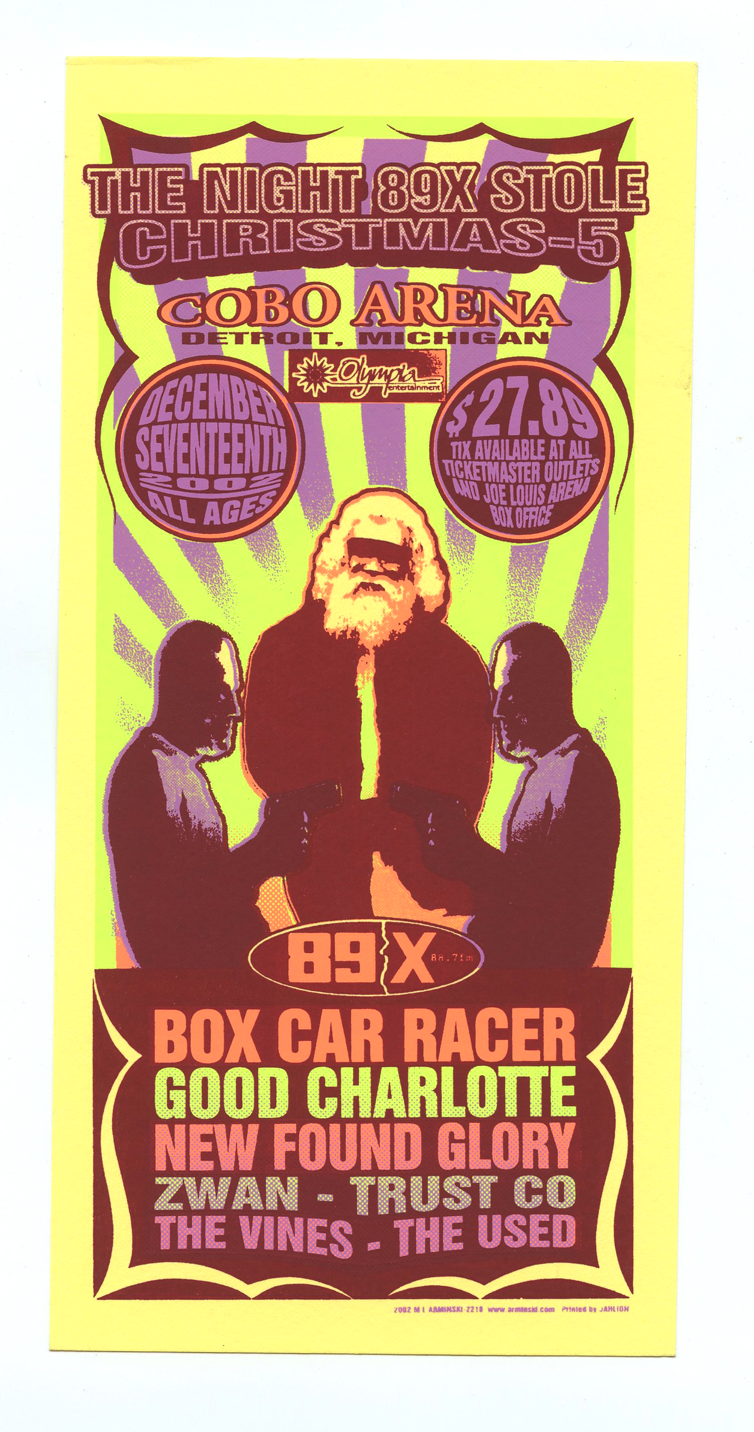 Box Car Racer Handbill Detroit 2002 December 17 Mark Arminski