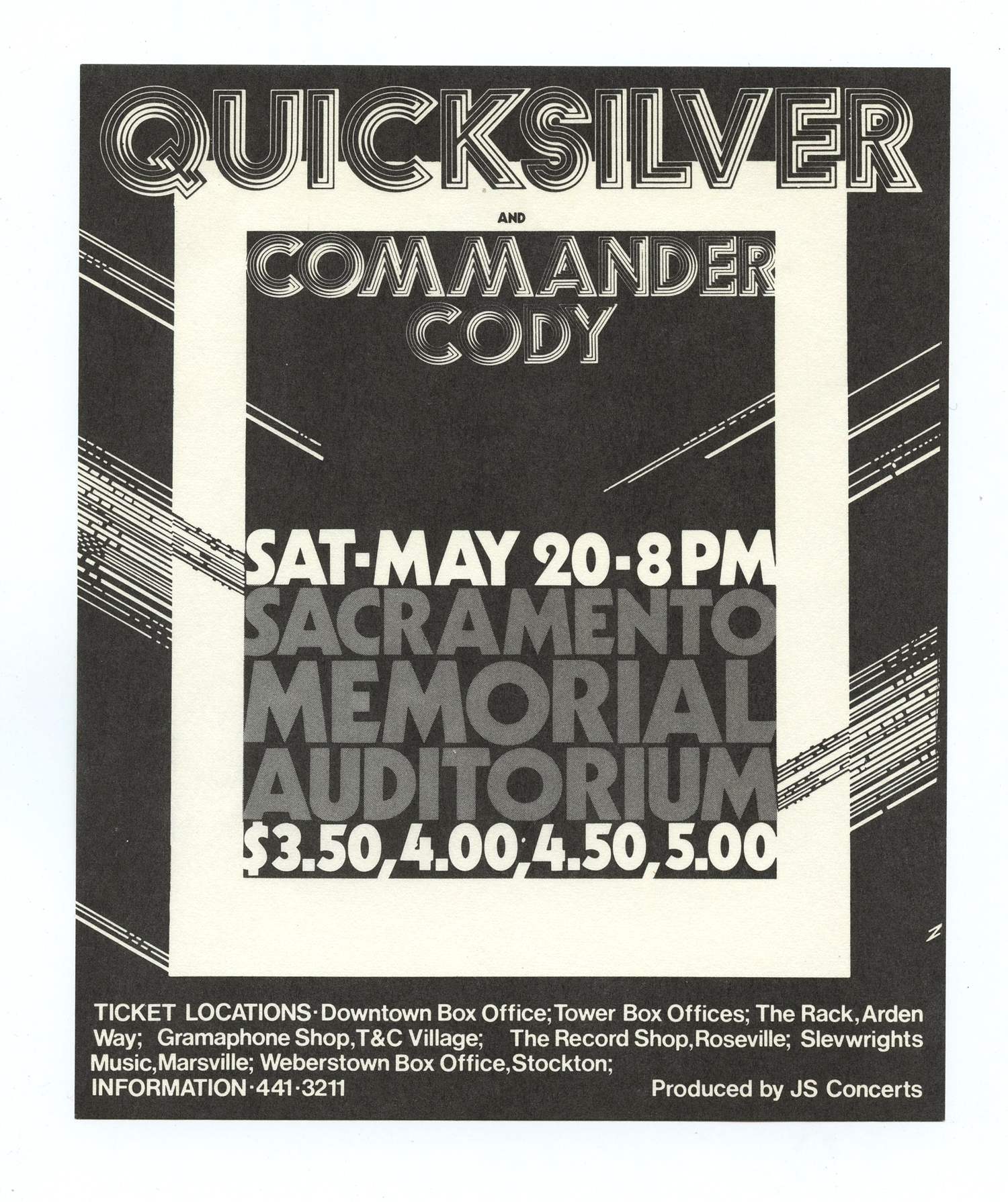 Commander Cody Handbill 1972 May 20 Sacramento Memorial Auditorium