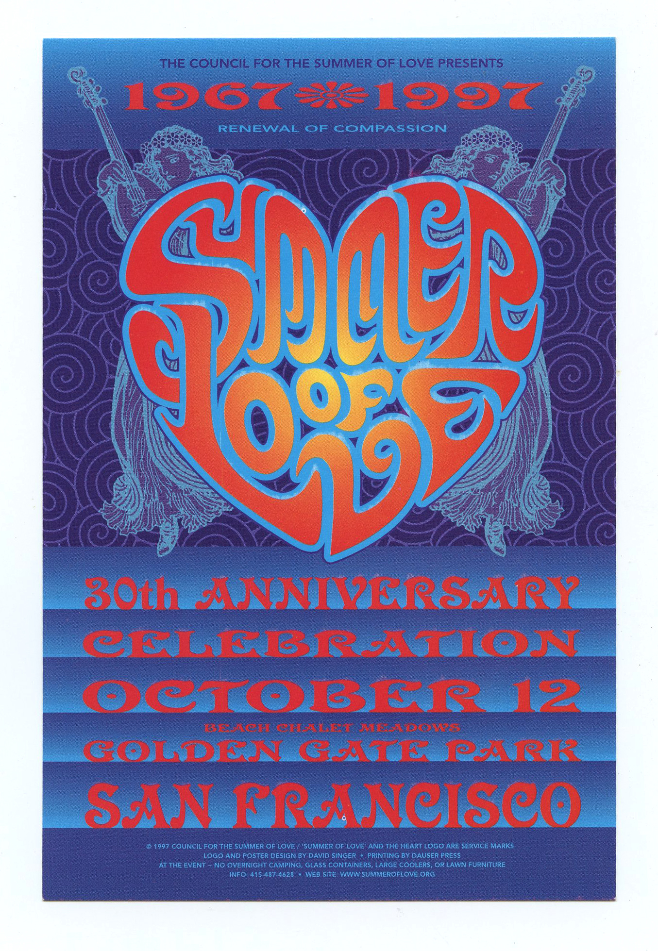 Summer of Love Handbill 30th Anniversary Celebration 1997 David Singer