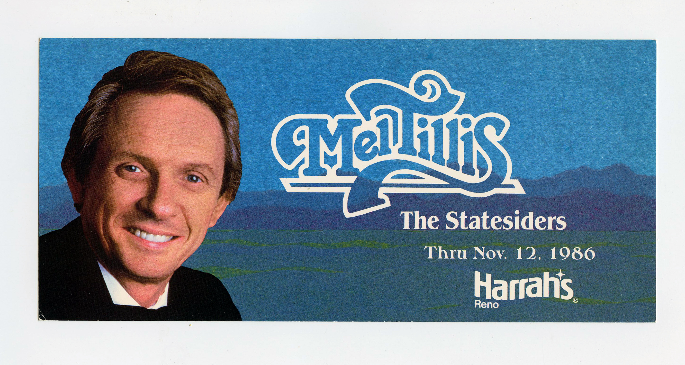 Mel Tillis Postcard 1986 Nov 12 Harrah's Reno