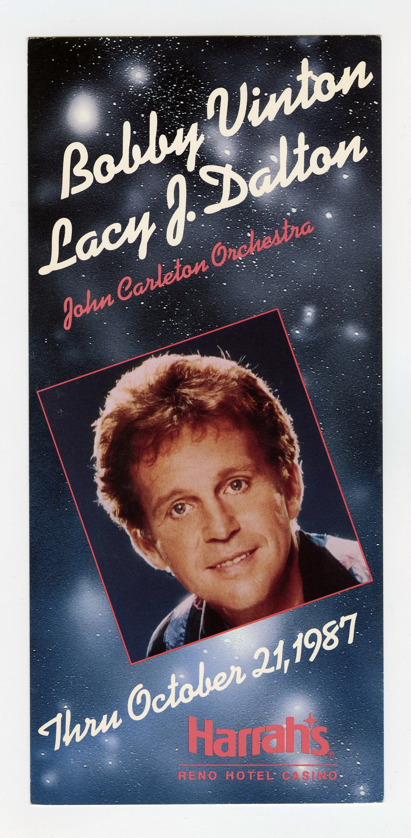 Bobby Vinton Postcard Lacy J. Dalton 1987 Oct 21 Reno Harrah's