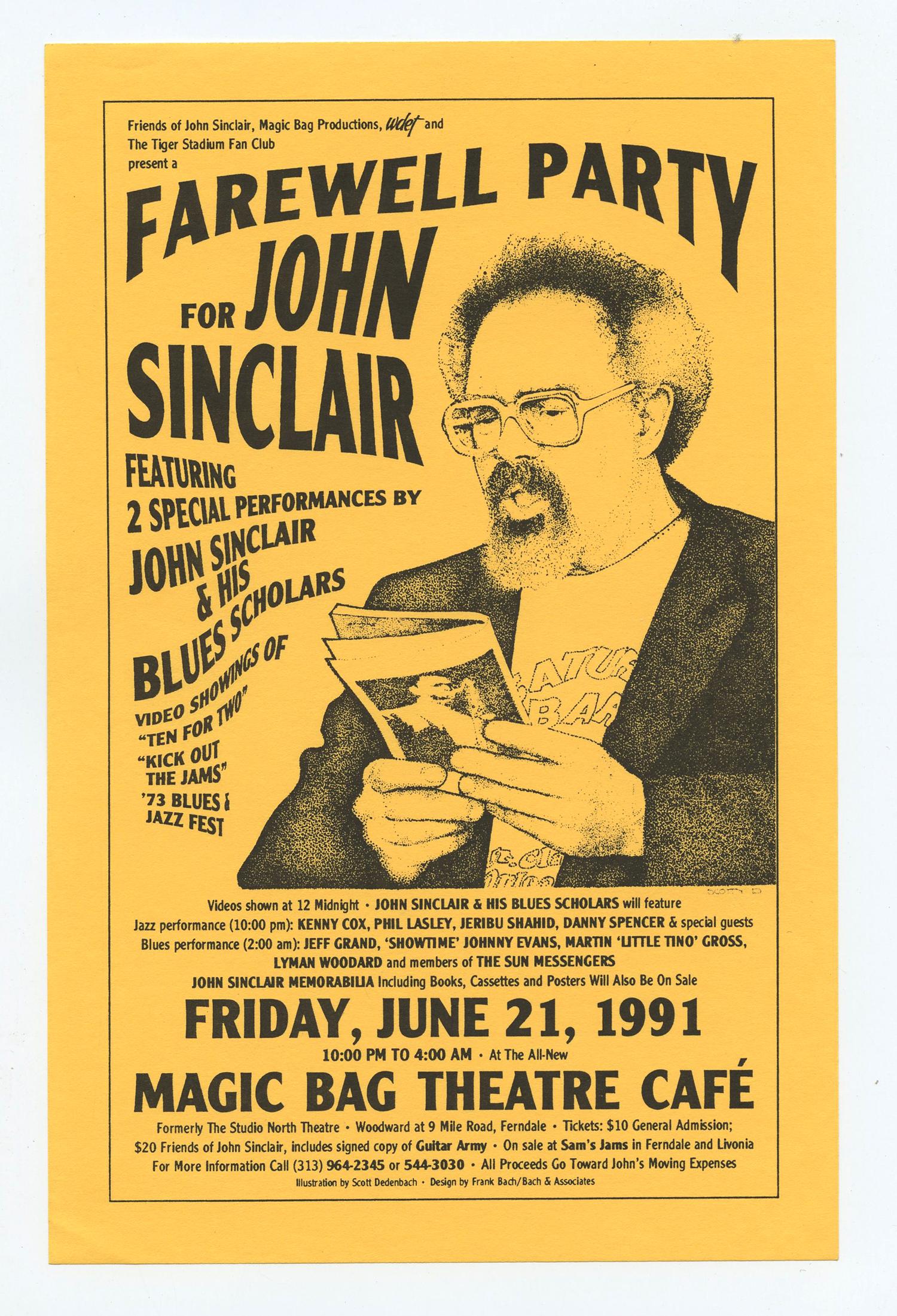 John Sinclair Handbill Farewell Party 1991 Jun 21 Magic Bag Theatre