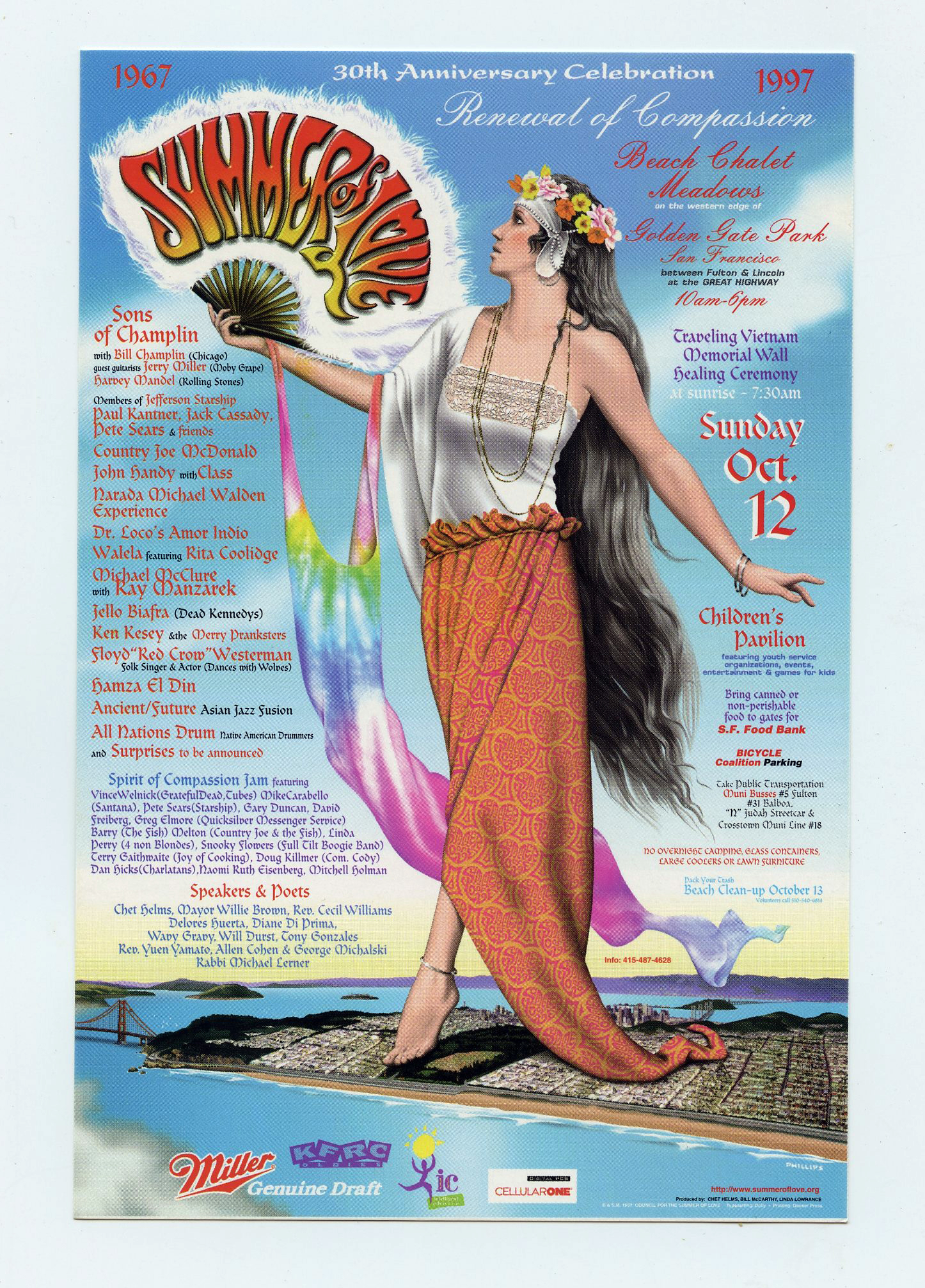 Summer of Love Handbill 30th Anniversary Celebration 1997 Jim Phillips