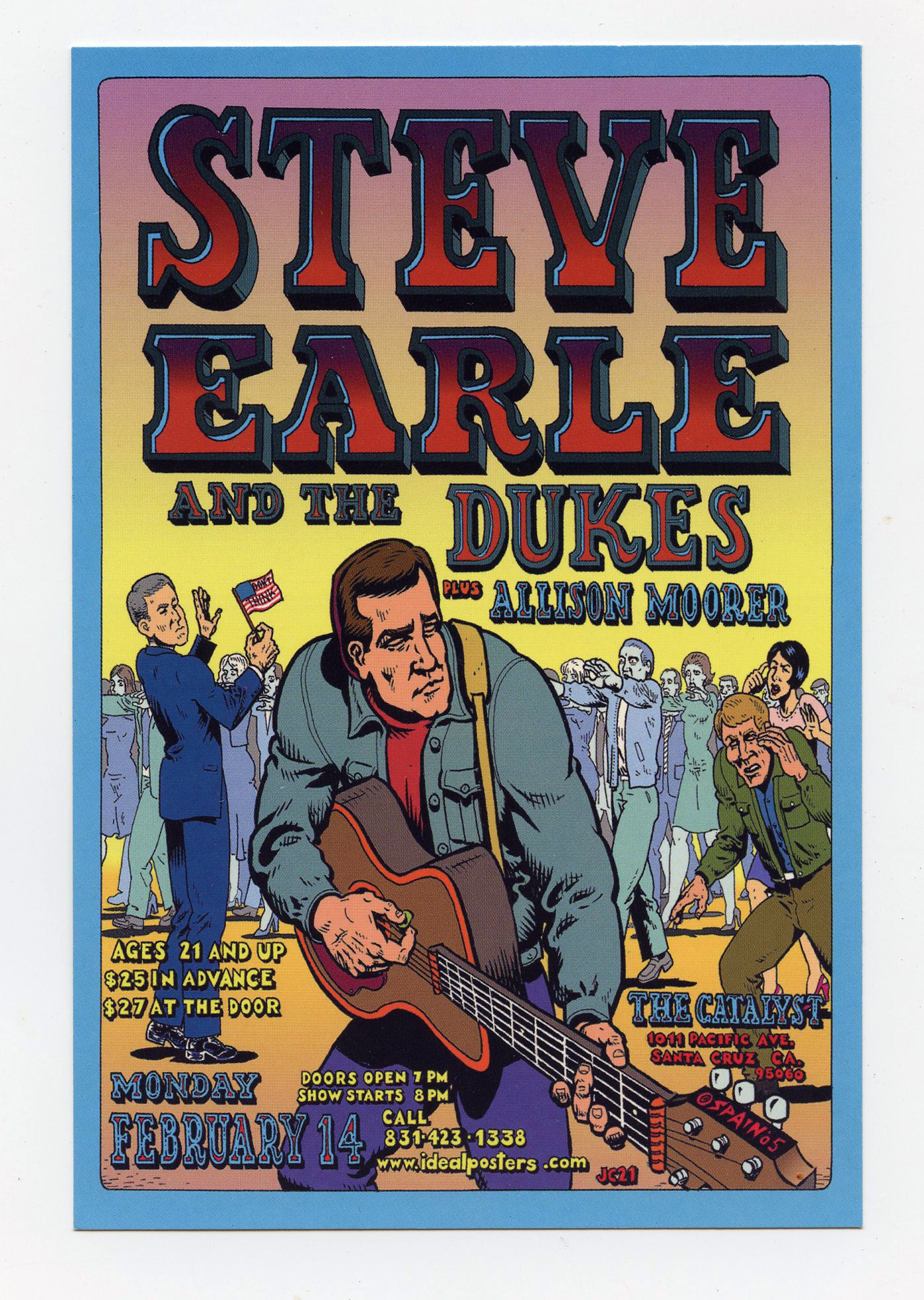 Steve Earle Handbill 2005 Feb 14 The Catalyst Santa Cruz