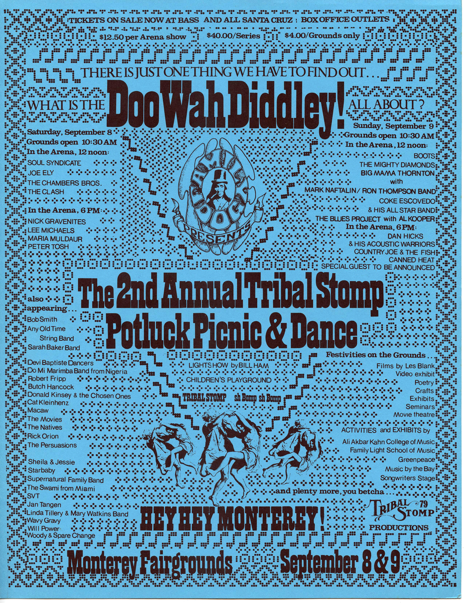 Clash Handbill w/ Country Joe Lee Michaels 1979 Monterey Tribal Stomp
