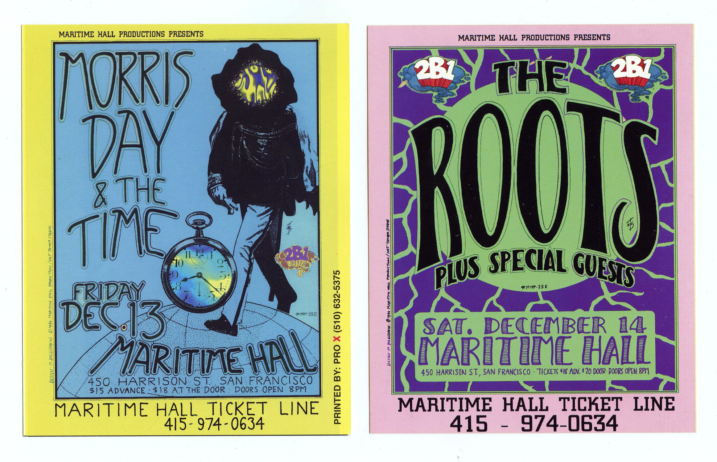 Maritime Hall 1996 Dec Handbill Morris Day & the Time The Root