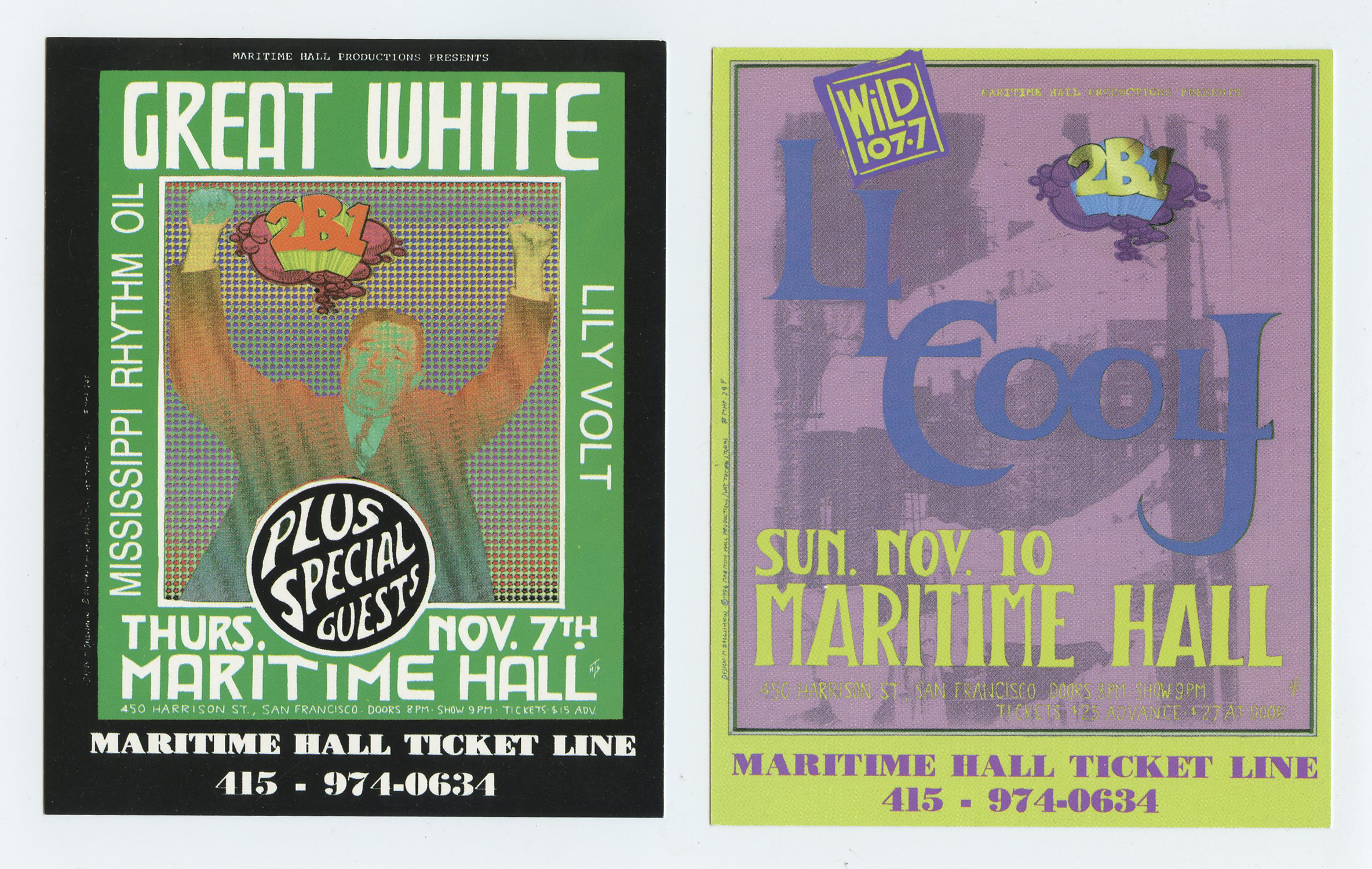 Maritime Hall 1996 Nov Handbill Great White LL Cool J 