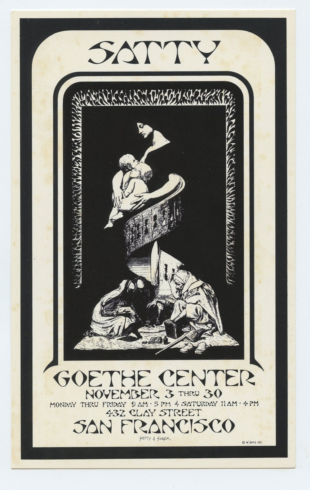 Wilfried Satty Exhibition Invitation Handbill David Singer AOR317 Goethe Center