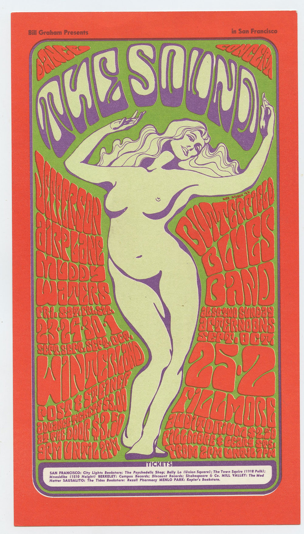 BG  29 Handbill Jefferson Airplane 1966 Sep 25 Very Fine