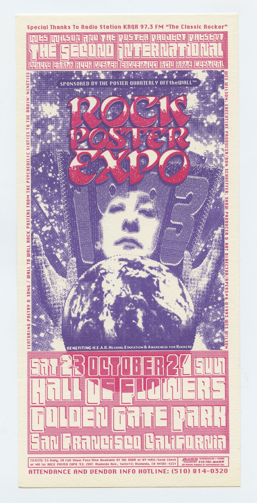 Wes Wilson Rock Poster Expo 93 Handbill Golden Gate Park