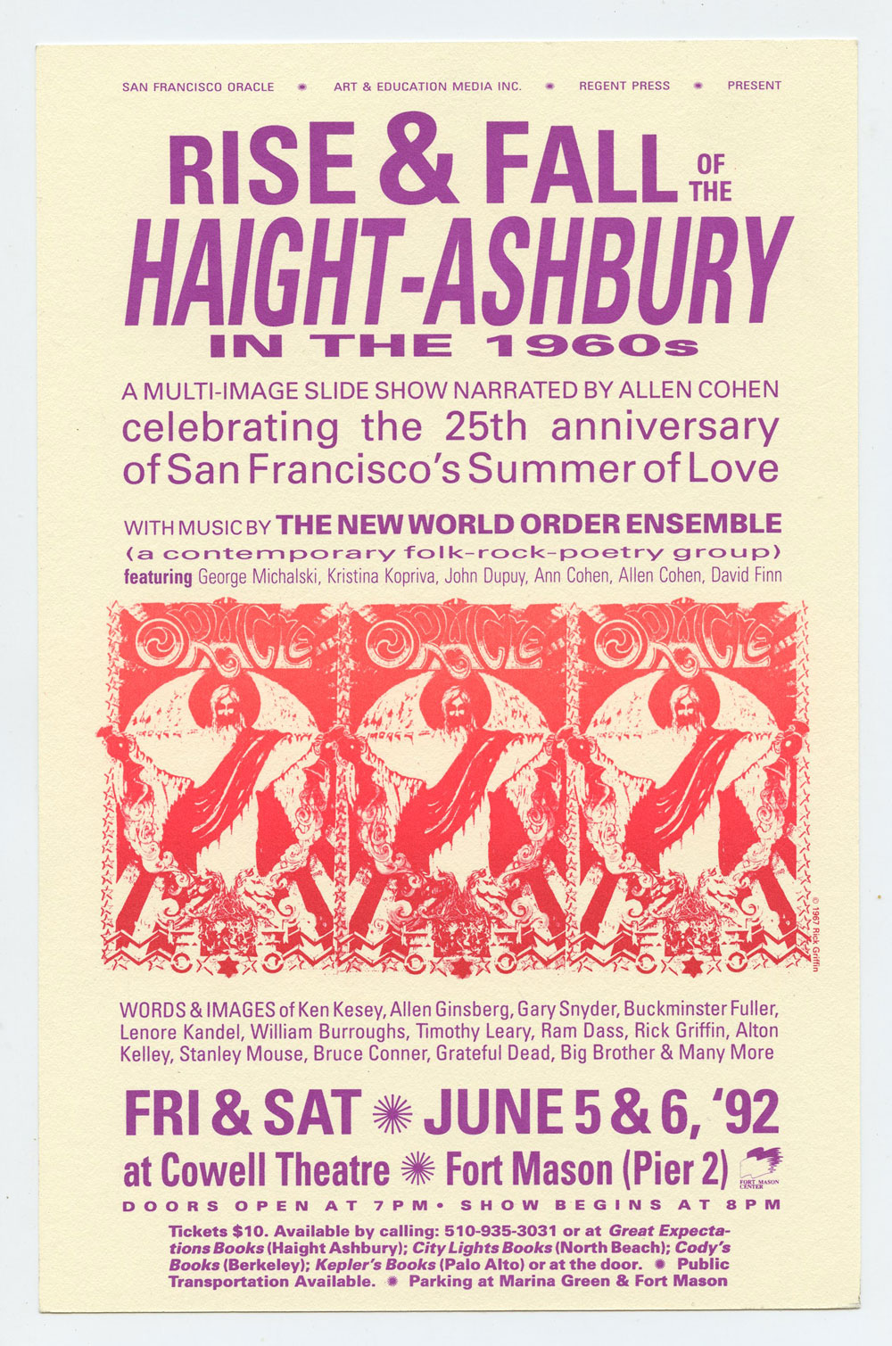 Summer of Love 1992 Rise and Fall of the Haight Ashbury Multimedia Show Handbill