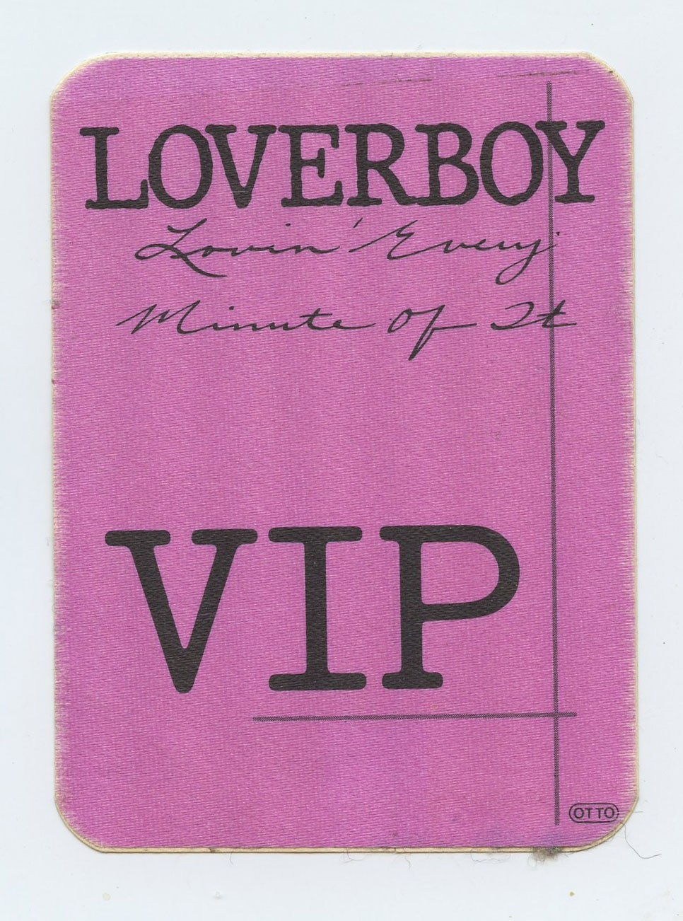 Loverboy Backstage Pass 1985 Lovin' Every Moment of It Tour