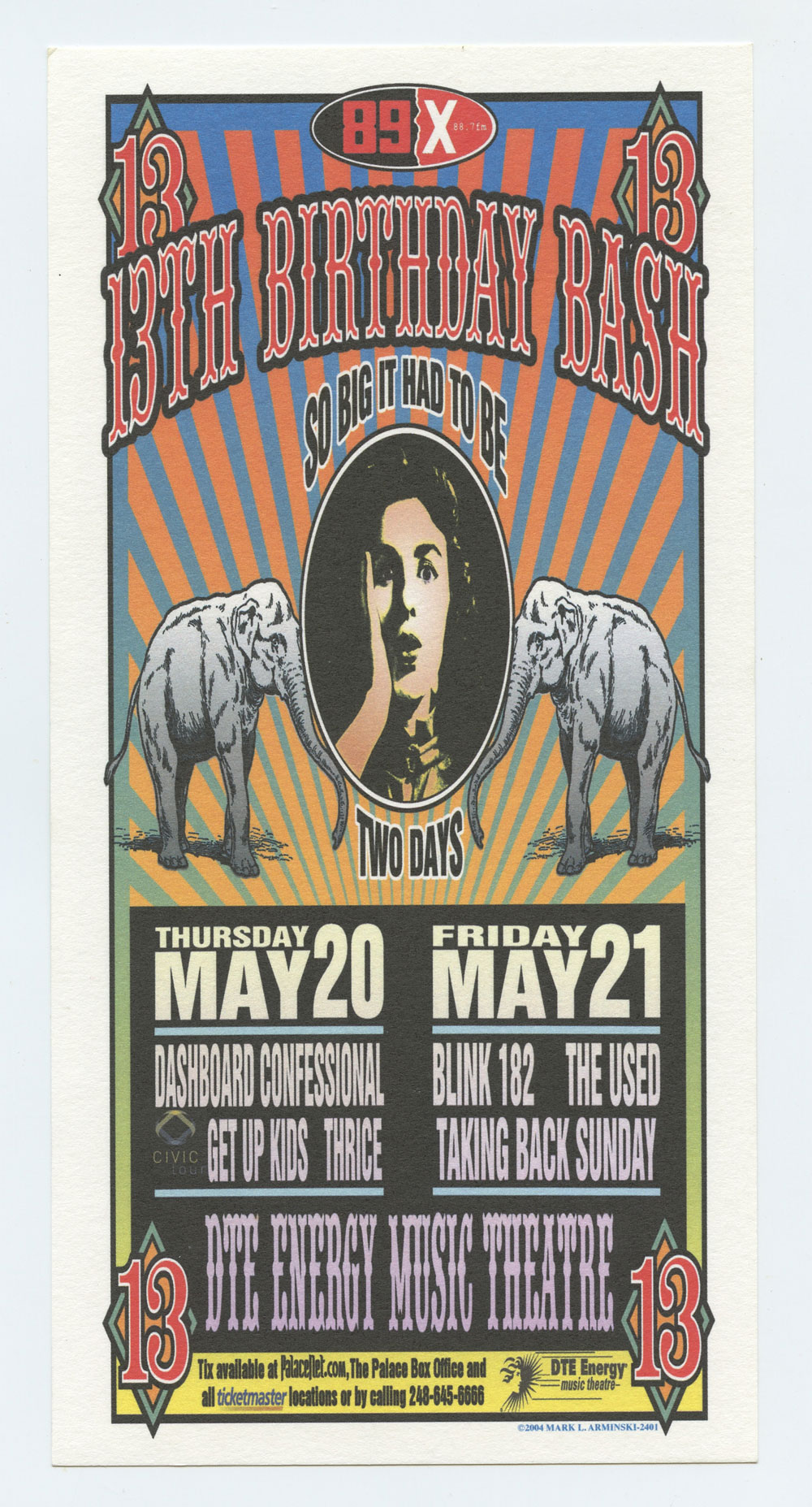 Dashboard Confessional Handbill Clarkston 2004 May 20 Mark Arminski