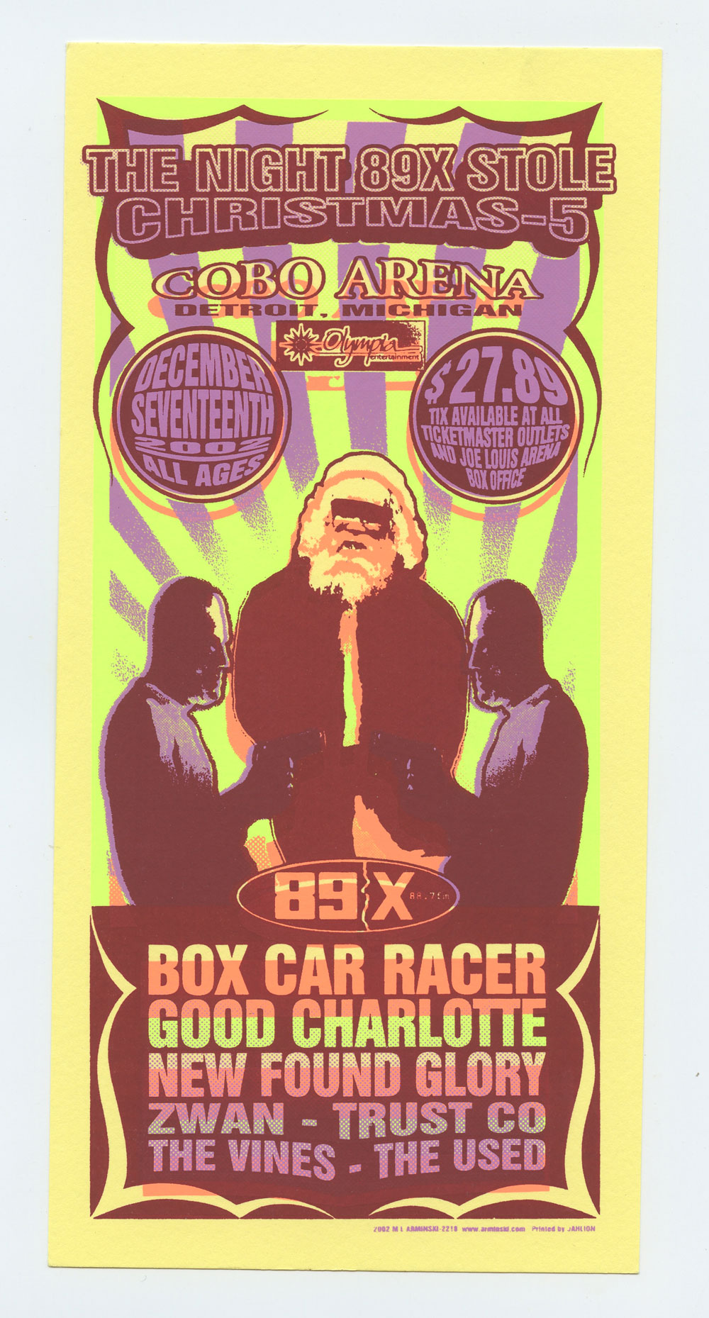 Box Car Racer Handbill Detroit 2002 Dec 17 Mark Arminski