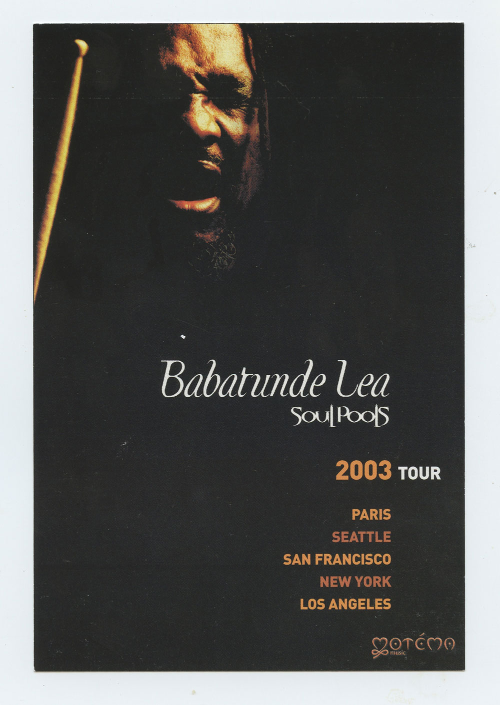 Babatunde Lea Postcard Soul Pools 2003 World Tour Promotion