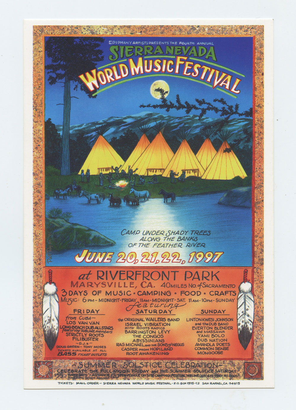 Wailers Los Van Van Stricktly Roots Handbill Sierra Nevada World Music