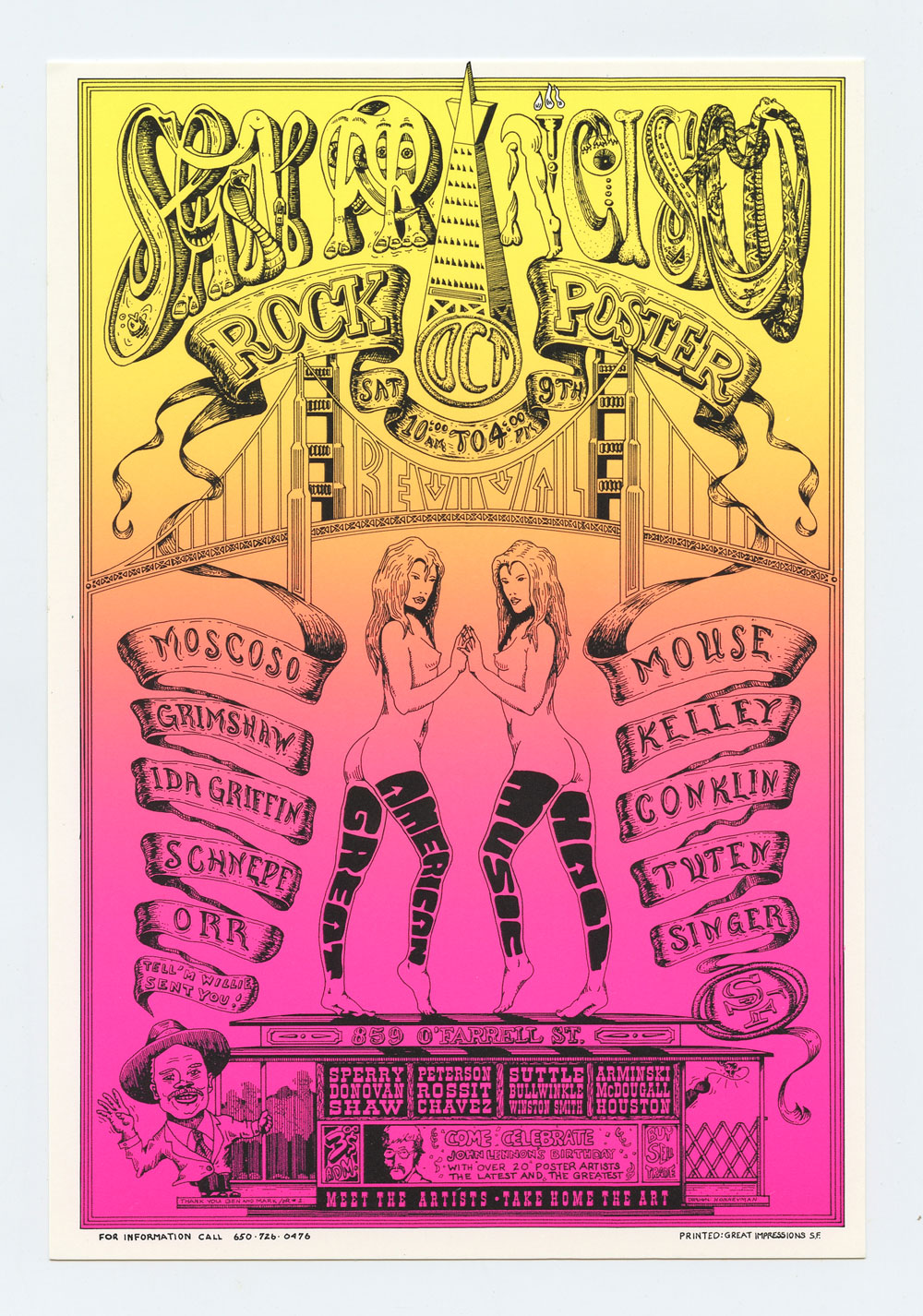 San Francisco 1993 Rock Poster Show Handbill Honeyman